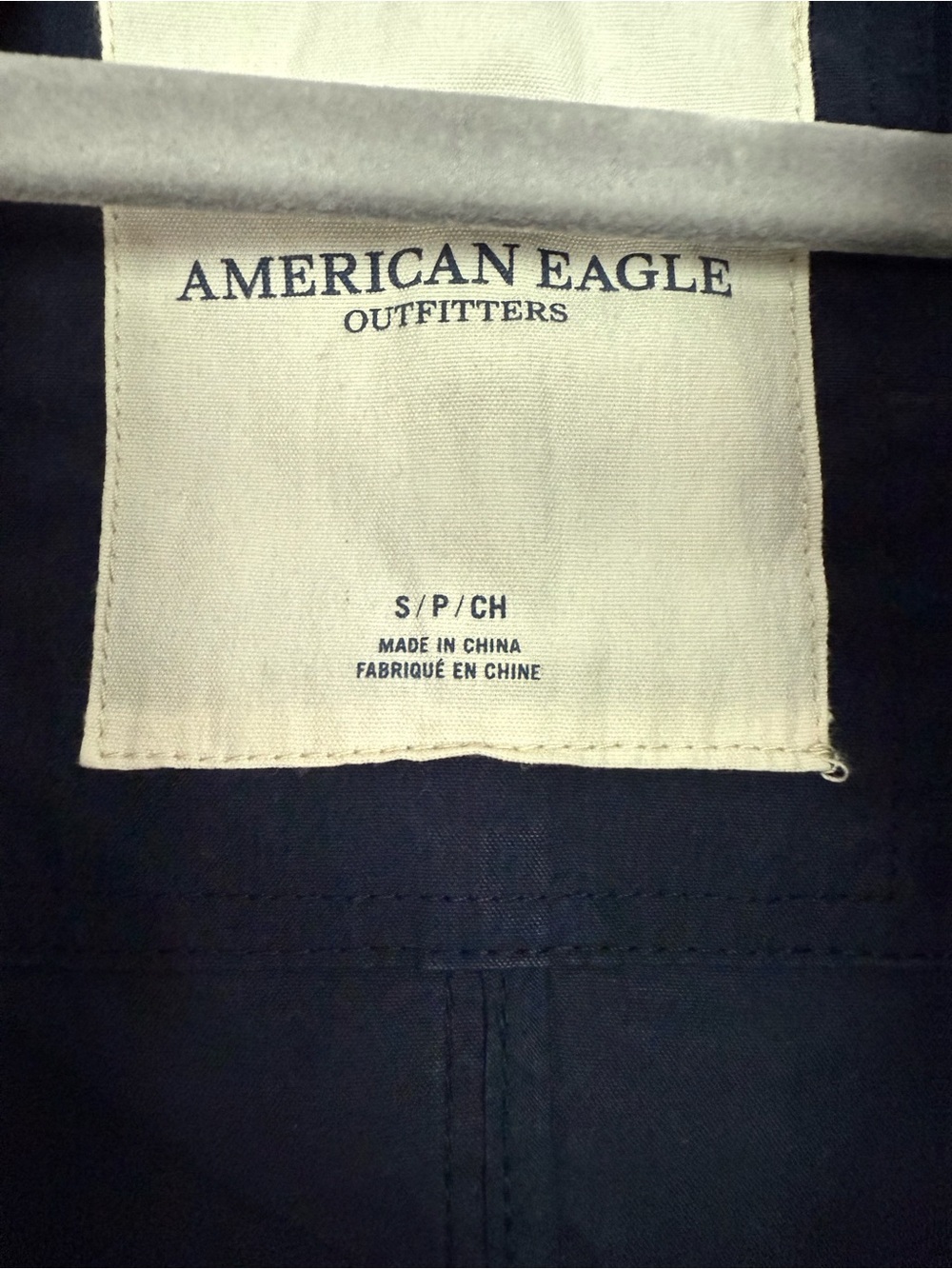 American Eagle Navy Mac trench coat Button-Front Lightweight- size S - Picture 3 of 4